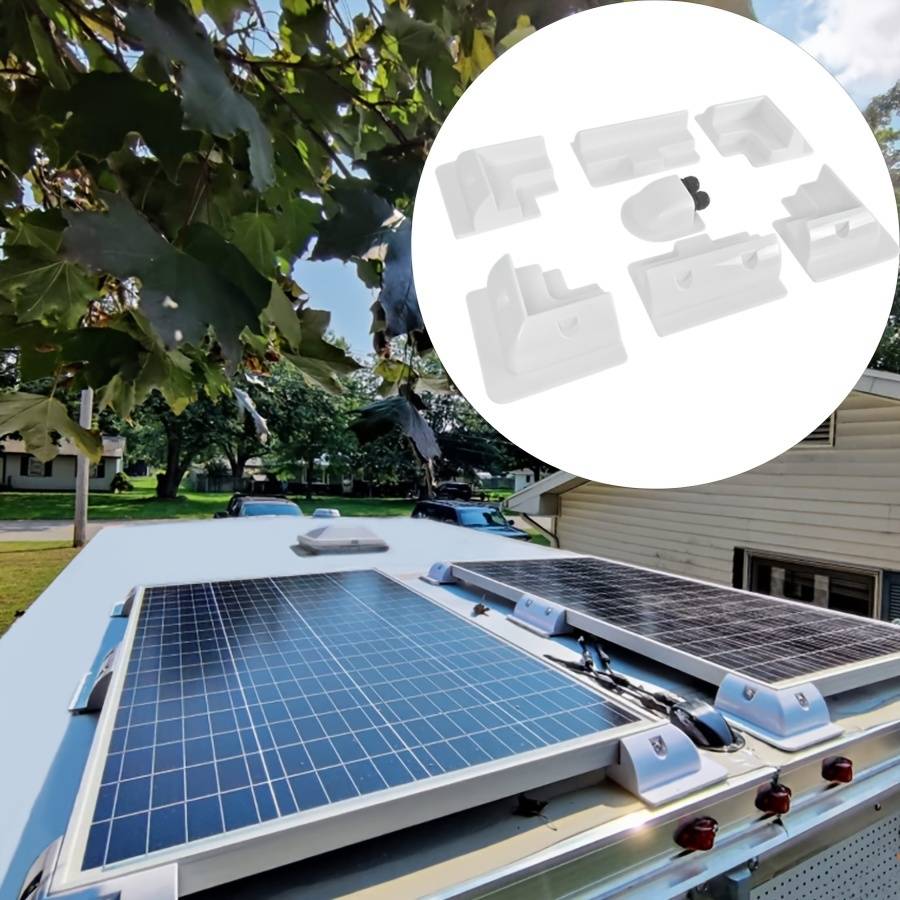 TEMU For Rv 7pcs Solar Photovoltaic Panel Base, Solar Panel Plastic Bracket, Roof Wiring Box Rv Awnings Accessories