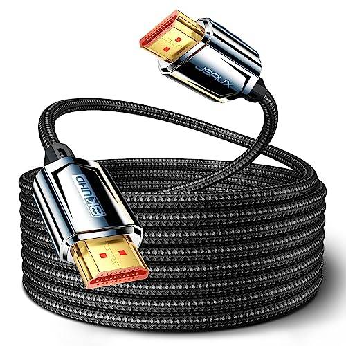 JSAUX 8K HDMI-kabel 5M, HDMI 2.1-kabel Ultra High Speed 48 Gbps, (8K@60Hz 4K @ 120Hz 144Hz) HDMI-kabel, eARC HDR10 HDCP 2.2 & 2.3 3D, kompatibel med PS5/PS4/X-Box/UHDTV/Spelare/Blu-ray/Monitor