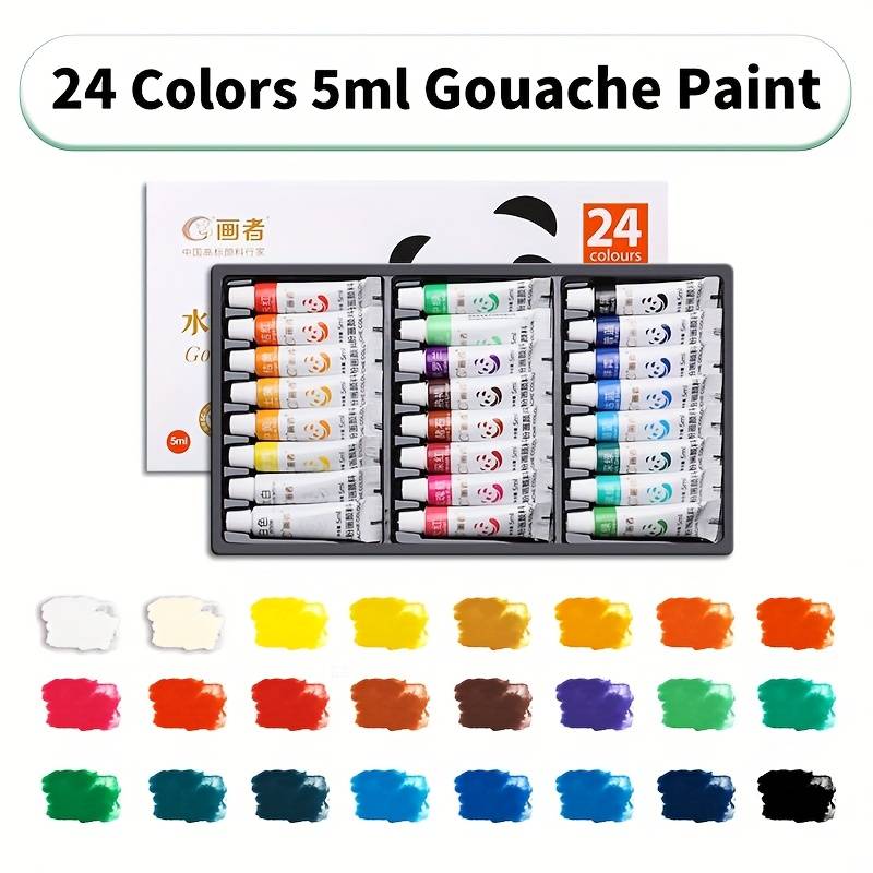 Gouache Paint Set, 12/18/24 Colors 5ml/tube, Artist Quality, Premium Vibrant Colors, Lightfast, Opaque, Water-based Colors, Professional Painting Supplies, Ideal Gift For Adult, Professionals & Hobby