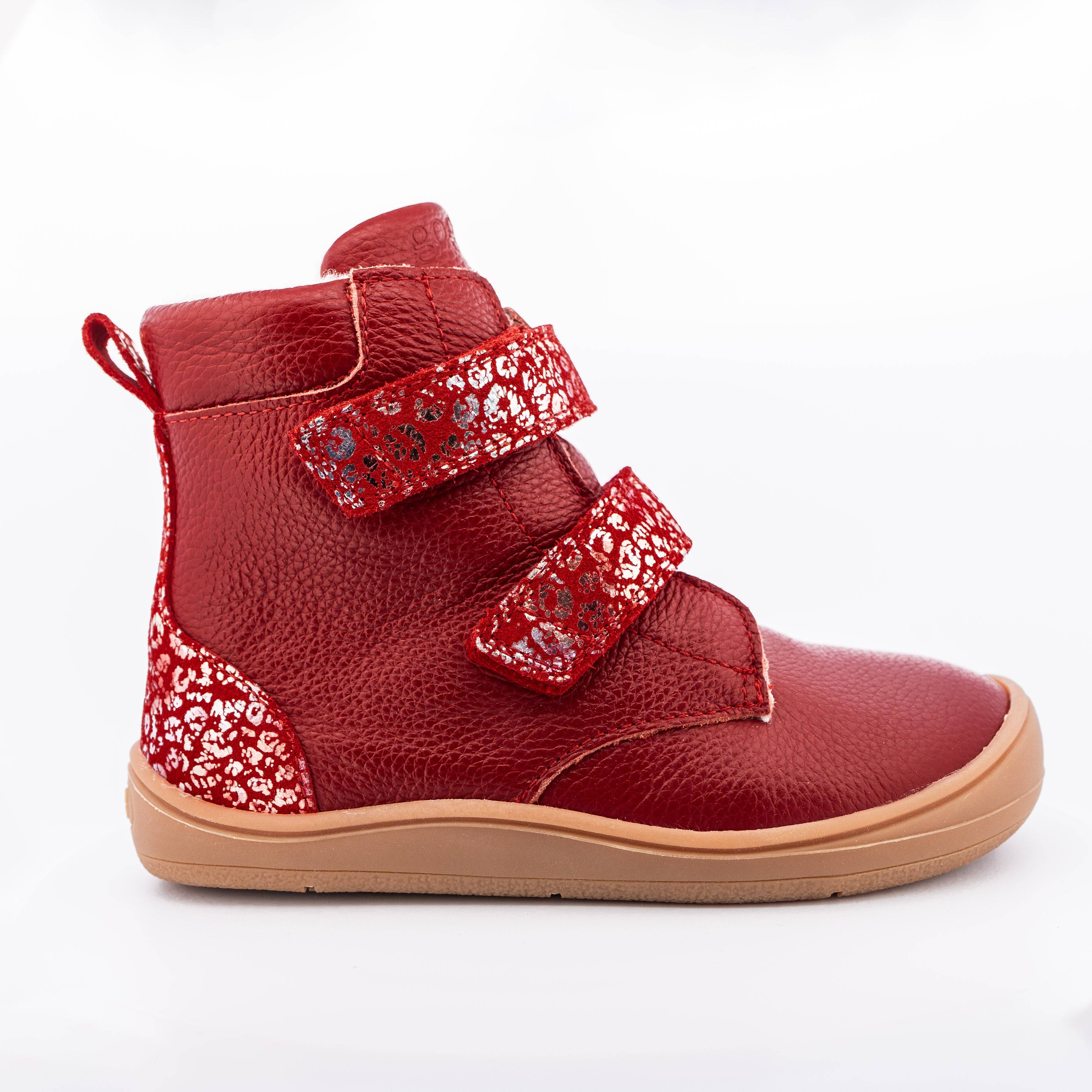 Red Glitter Barfodsvinterstøvle