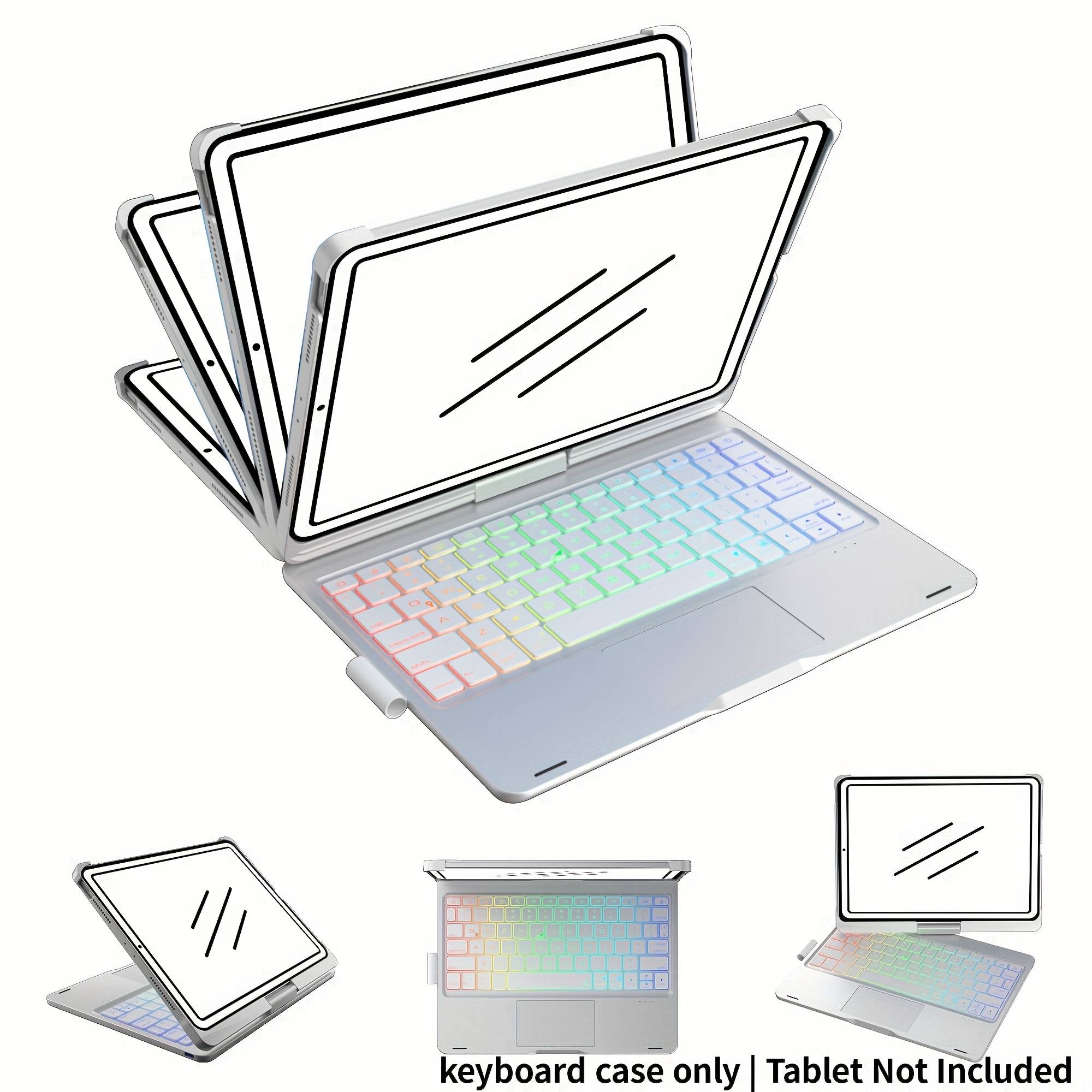 Case For Ipad (10.9", 2022) And For Ipad 11th (a16, 2025) Touch 10th Generation With Keyboard - 360° Rotatable, 7-color Backlight, Trackpad, Light