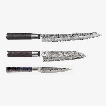 Satake Kuro Knivset 3 delar Brödsåg, Santoku, Petty