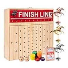 Horse Race Board Game, Wooden Horse Racing Game, Family Interactive Game, Logical Thinking Challenge, Horse Racing Dice Cards Game, Convenient To Play, Convenient To Play For All Ages