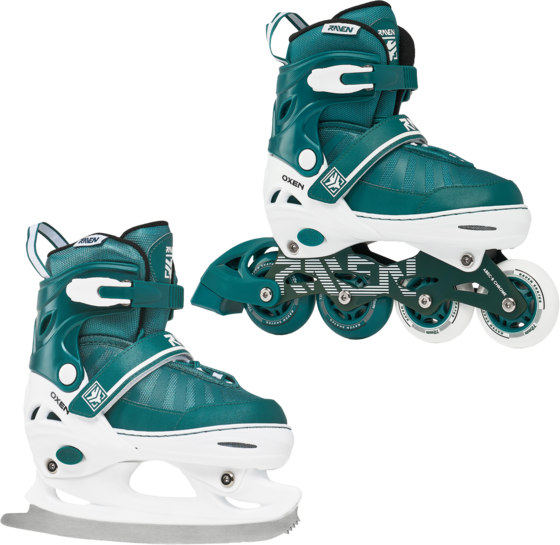 Raven 2in1 Oxen Konståkningar Inlines Vit/ Teal - 38-42