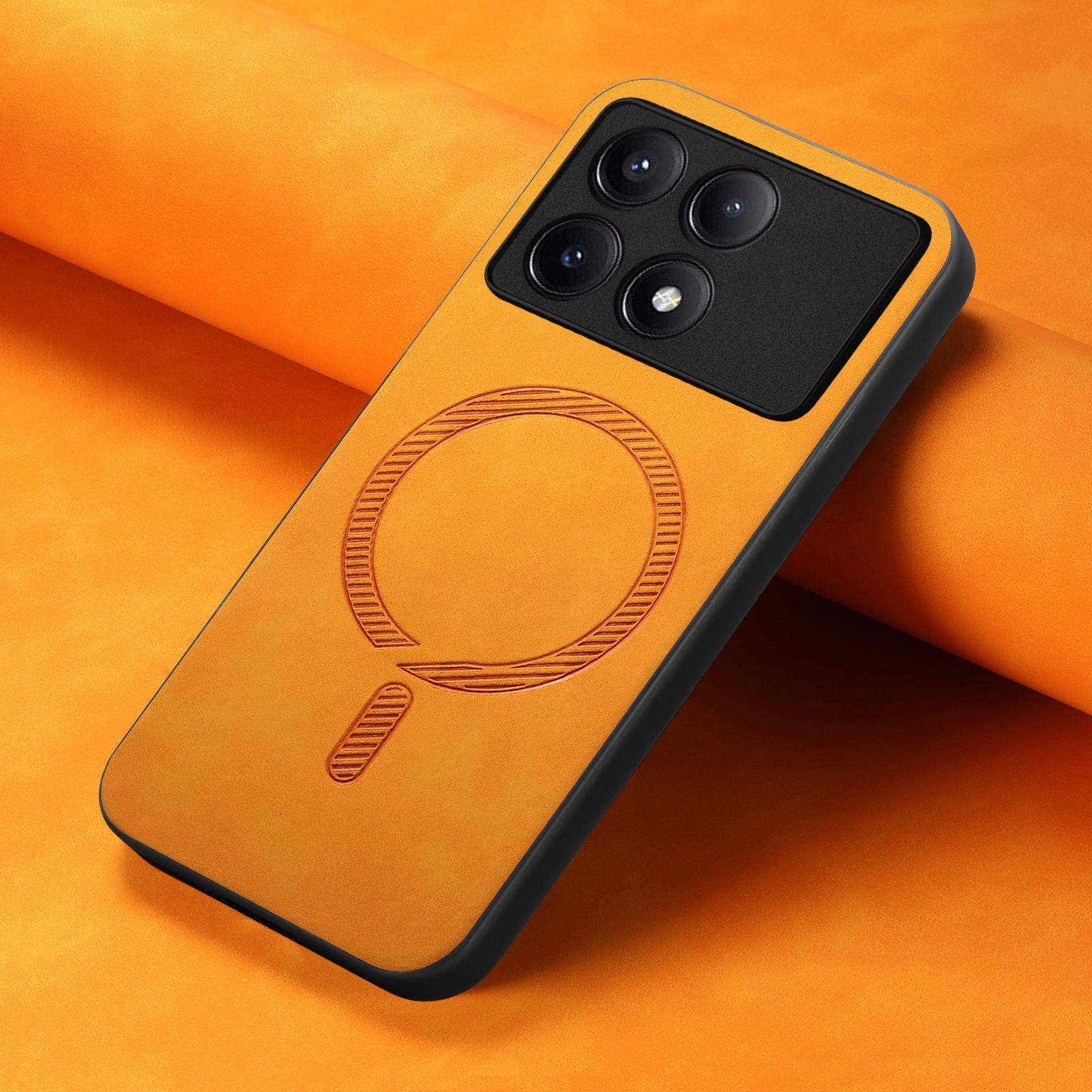 Magnetiskt läderfodral för Xiaomi Redmi Note 13 Pro Plus 12 13C 13T POCO X6 5G C65 Trådlös laddning Anti-fall Smalt hudskydd grön