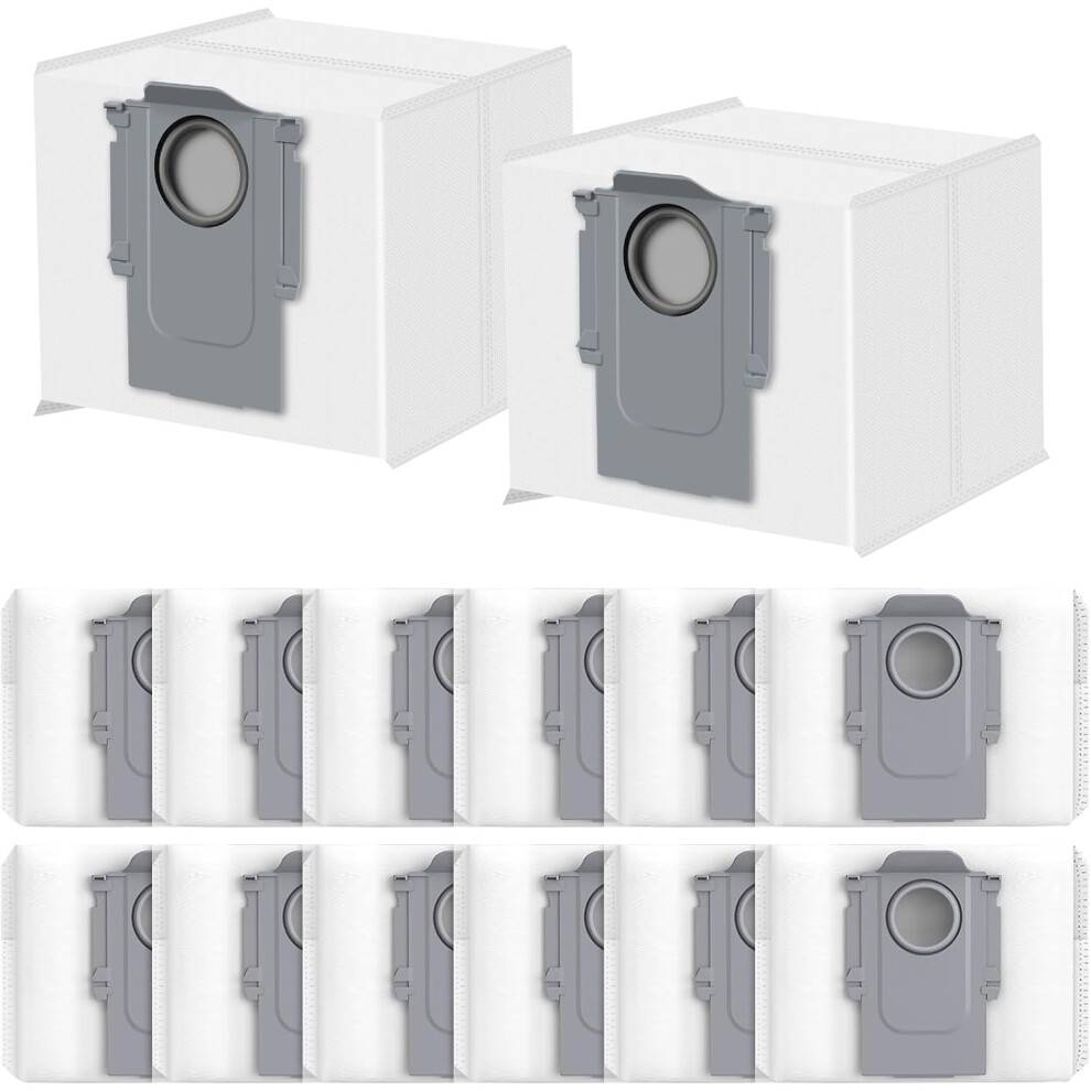 Pakke med 14 støvsugerposer, der er kompatible med Roborock S8+/S8 Pro Ultra/S7 MaxV Ultra/Q7 Max+/Q8 Max+/Q5 Pro+/Q5 Max+, Q10 X5+/S5+, Q7
