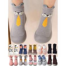 1Pair Toddler Boy Girl Non-Skid Indoor Infant Walking Shoes Breathable Warm Elastic Sock Shoes Soft Sole Protect Toes Outdoor Sneakers - Multicolor - 6-12M,1-2Y,2-3Y