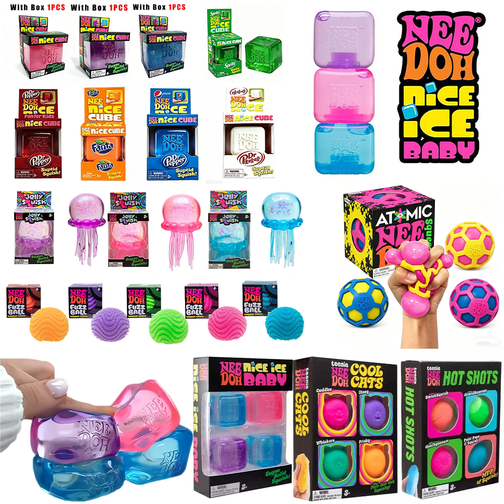 Schylling Needoh Nice Cube Sensory Nice-Sicle Stress Relief Squishy Cube Anti-Anxiety Squeeze Object For Focus ADHD Population
