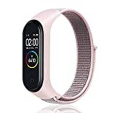 Niboow Armband för Xiaomi Mi Band 6/Mi Band 5/Mi Band 4/Mi Band 3/Amazfit Band 5, nylon Solo Loop justerbart ersättningsband armband för Xiaomi Mi Band 6/Mi Band 5/Mi Band 4/Mi Band 3 – rosa