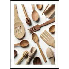 Rustic Wooden Utensils Plakat (30x40cm) - Plakater  > Køkkenplakater