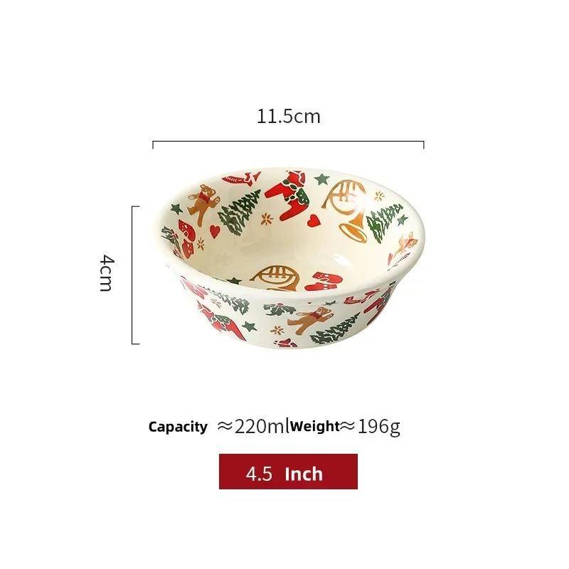 Christmas Ceramic Tableware Santa Claus Mug Cartoon Plate Bowl Water Cup Home Breakfast Dessert Bowls and Plates Christmas Gifts