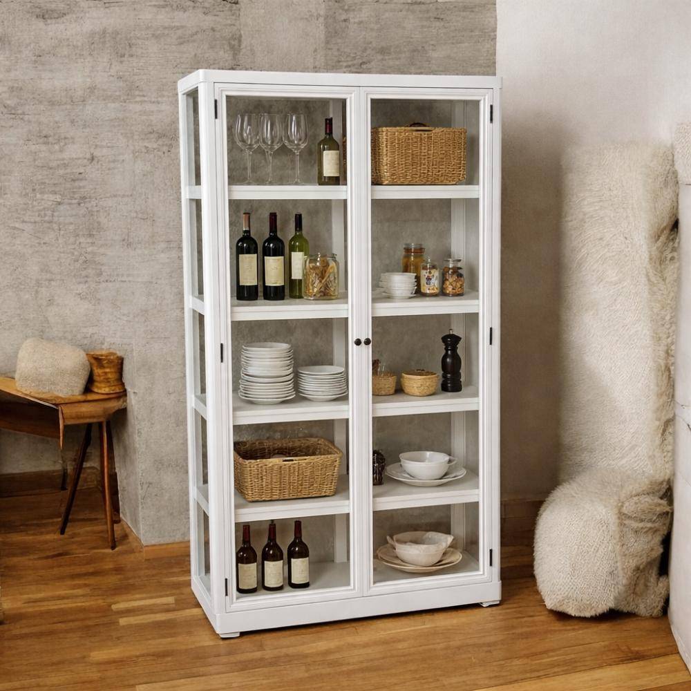 by Hornsleth Vitrineskab med glas på alle 4 siderne - Dixie - hvidt og bredt