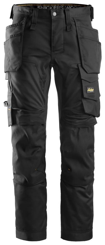 Snickers AllroundWork Arbejdsbukser med stretch og hylsterlommer, model 6241 Sort C58