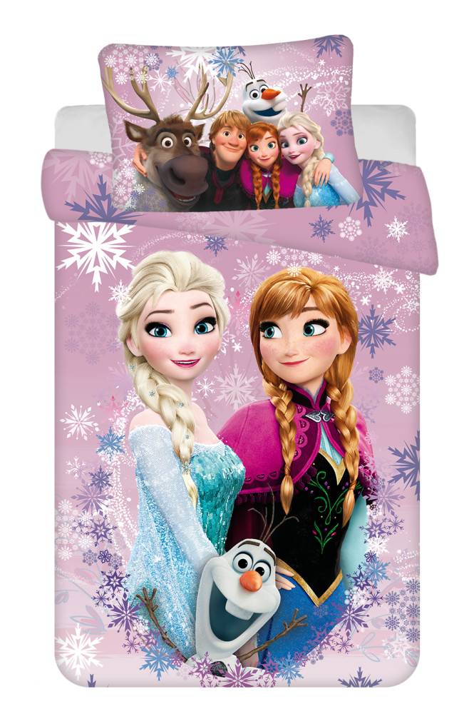 Disney Frozen barnbäddset rosa-lila 100×135 cm, 40×60 cm