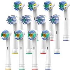 Ersättningsborsthuvuden för oral b - pack of 12 floss action, cross action & pro vita borstar för oral-b pro 500 1000 5000 6000