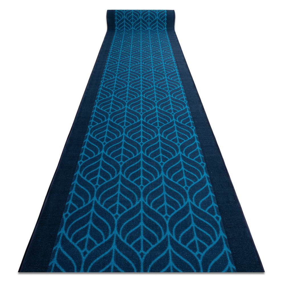 Runner anti-slip PIÓRA fjer, gummi Marine blå 110cm 110x150 cm