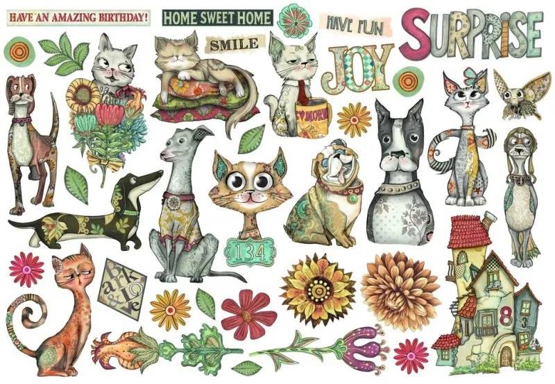 Stamperia Ephemera Pack - Furry Friends (38 pack)