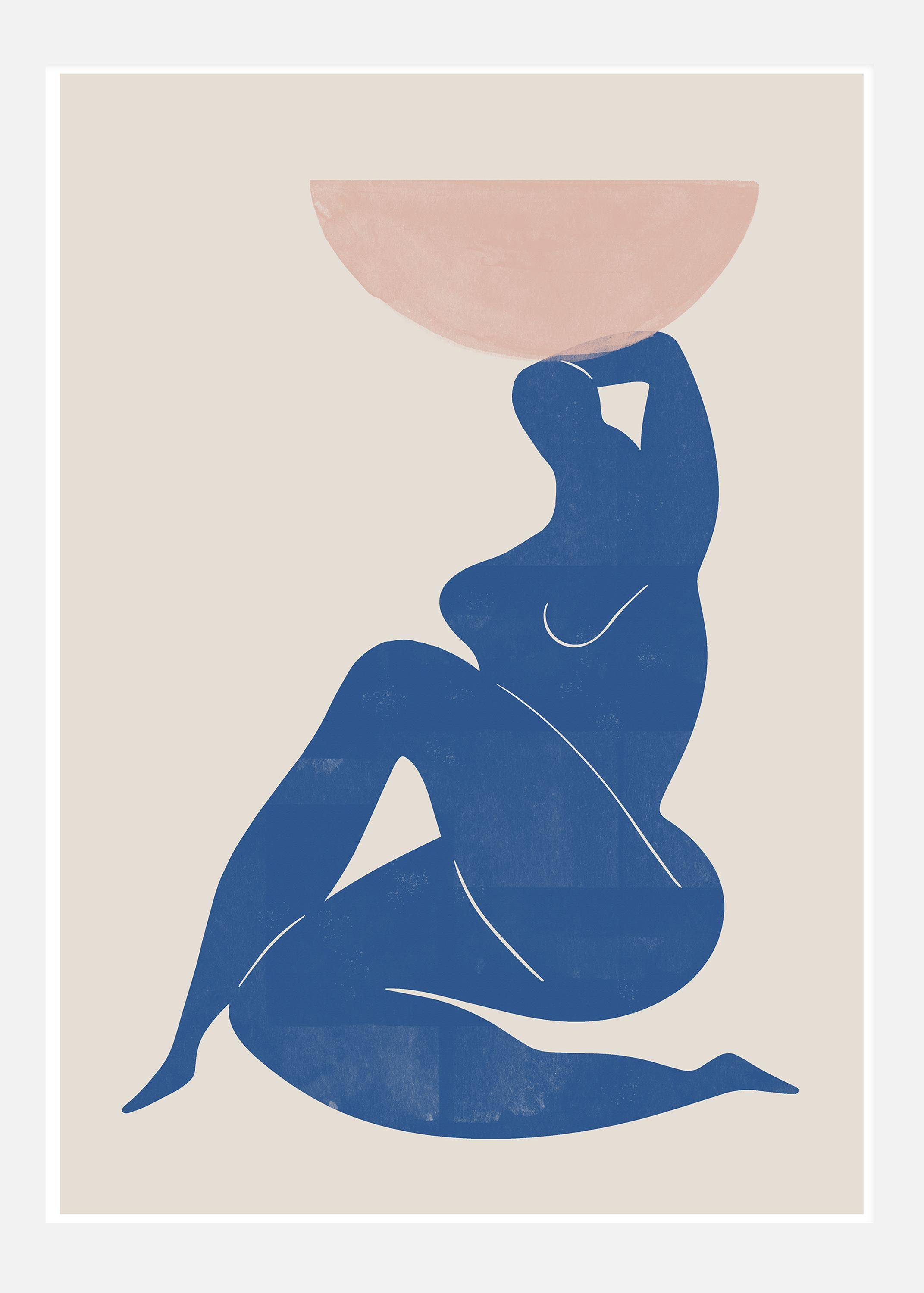 Vase And Woman Canvastavla (50x70 cm)