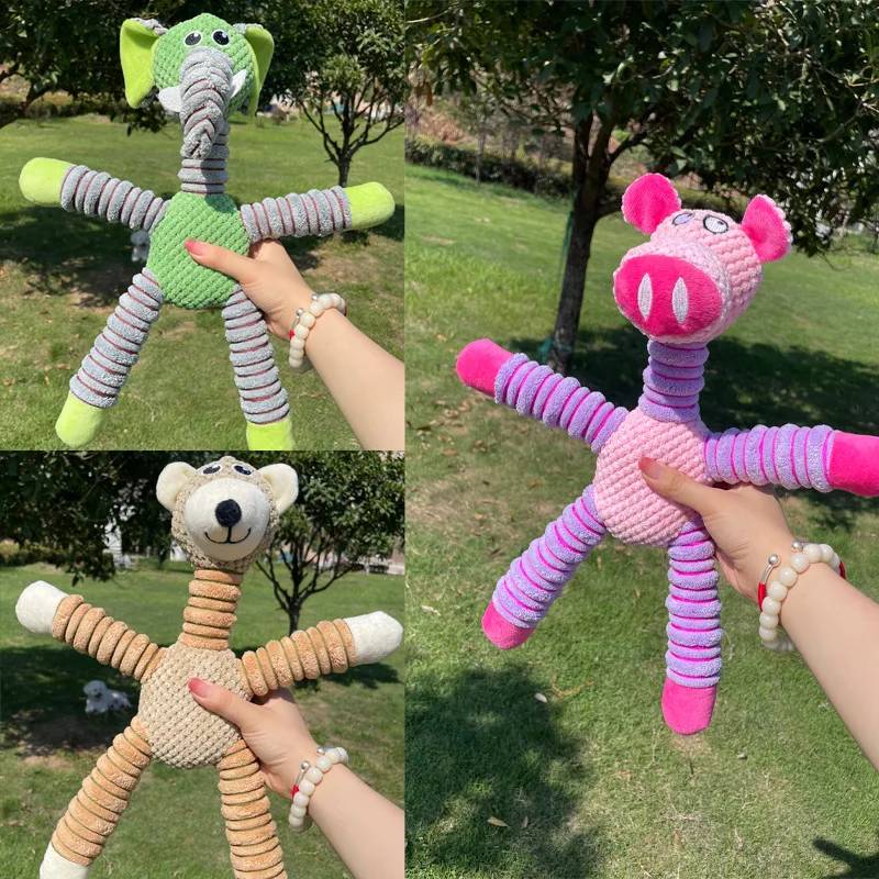 Indestructible Squeaky Dog Toys for Large Dogs Soft Plush Chew Toys Teething Dental Training Toys for Aggressive Chewers