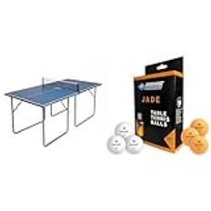 Joola 19110 Bordtennisbord, En Storlek, Blœ & Donic-Schildkröt jade bordtennisbollar, poly 40 + kvalitet, 12 bollar (6 x vita och 6 x orange)