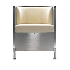 Källemo - Aluminium fåtölj, Karm i massiv valnöt, Polerad aluminium - Fåtöljer - Mats Theselius - Silver - Metall/Trä/Textilmaterial