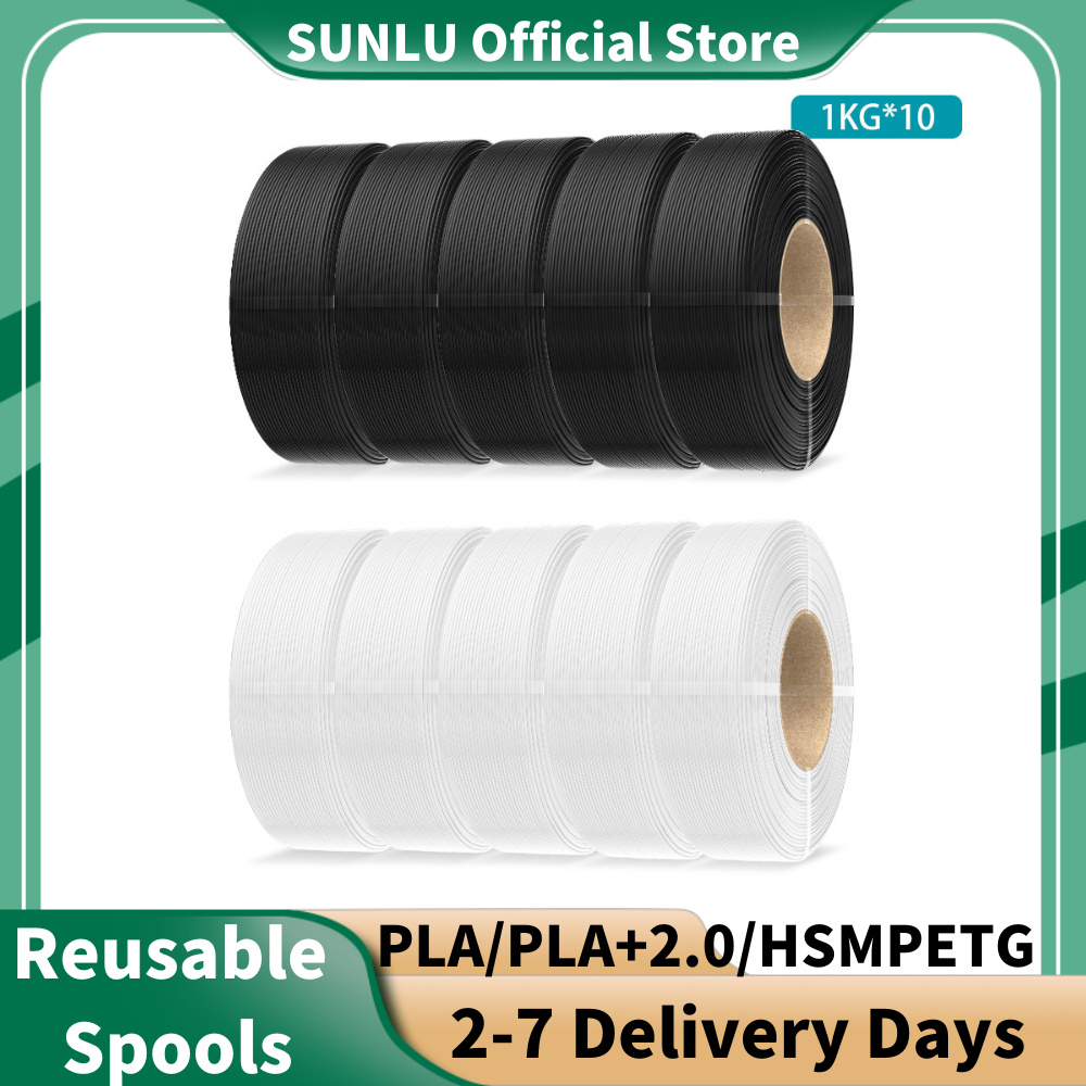 SUNLU High Speed Matte PETG/PLA/PLA+2.0 10KG 3D Printer Filament 1.75mm 1KG,Reusable Spools Compatible with Bambu Lab A1 Printer