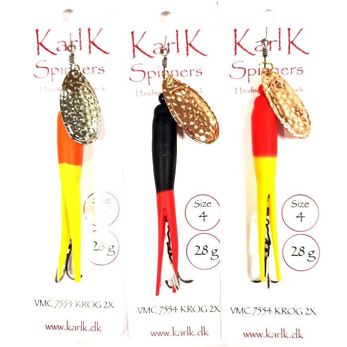 KarlK Flying C Skjern Å 2x strong, str. 4 / 28 g-sort/fl.rød kobber