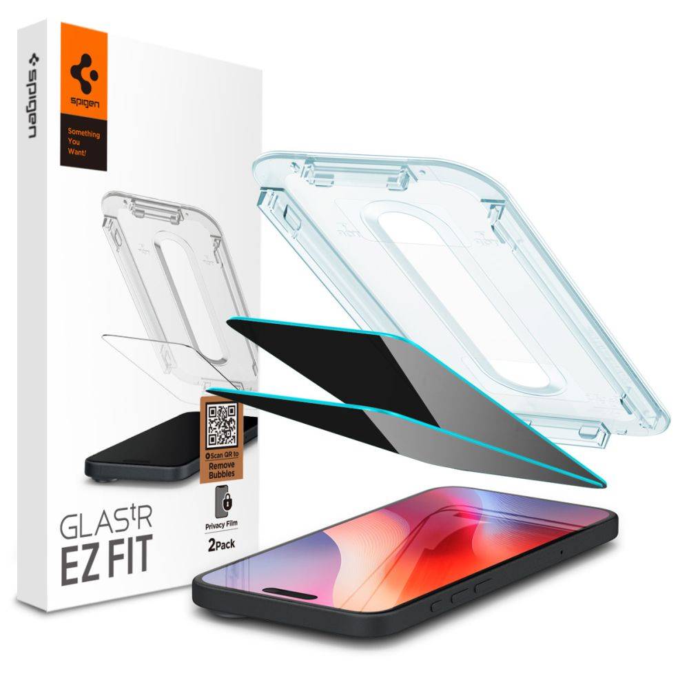 Spigen iPhone 17 Skärmskydd Privacy GLAS.tR EZ Fit (2-pack)