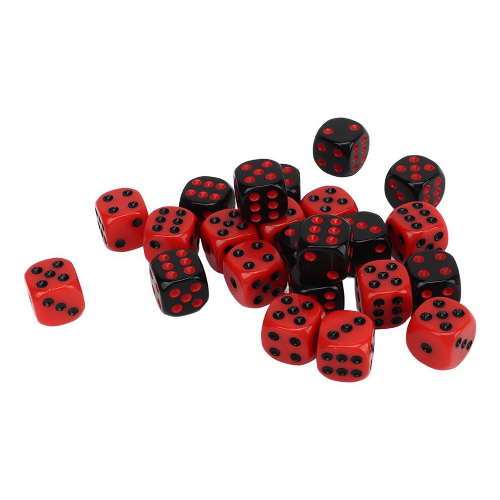 Terningsæt til brætspil, blank overflade, 6-sidede terninger, terninger i ensartet størrelse til bordspil, interaktive spil, samlerkortspil, sort