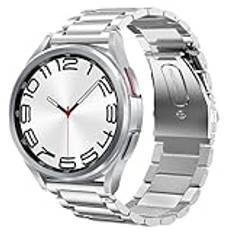 SUNDAREE Kompatibel med armband Samsung Galaxy Watch 6 4 Classic 47 mm 46 mm 43 mm 42 mm/7 5 4 mm 40 mm/FE/5 Pro 45 mm/Active 2,20 mm silver, män, kvinnor, rostfritt stål, metall,