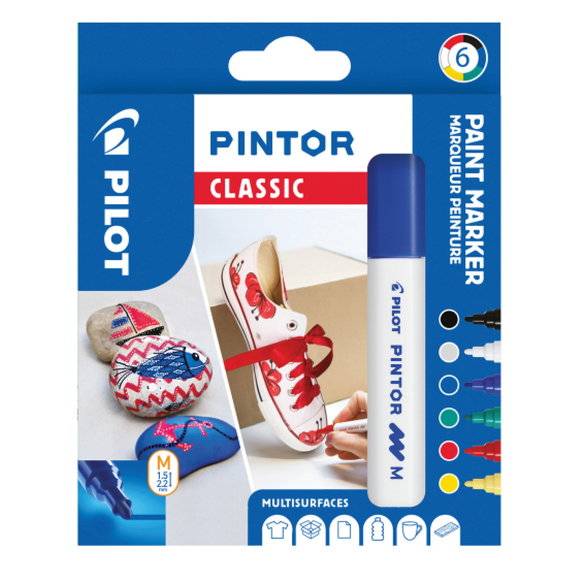 Pilot Pintor M Classic 6-pack - Färgmix