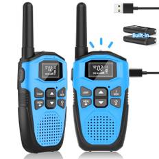 Walkie Talkie Kinder Aufladbar mit Eingebauter Li-Ion Akku,NXGKET Walki Talki 2er Set Spielzeug für MäDchen Jungen Ab 5 Jahre,16 KanäLe Funkgeräte mit Taschenlampe für Draussen Spiele,Camping,Wandern