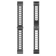Rustfri stål urrem Garmin Fenix 5S - Sort/sølv