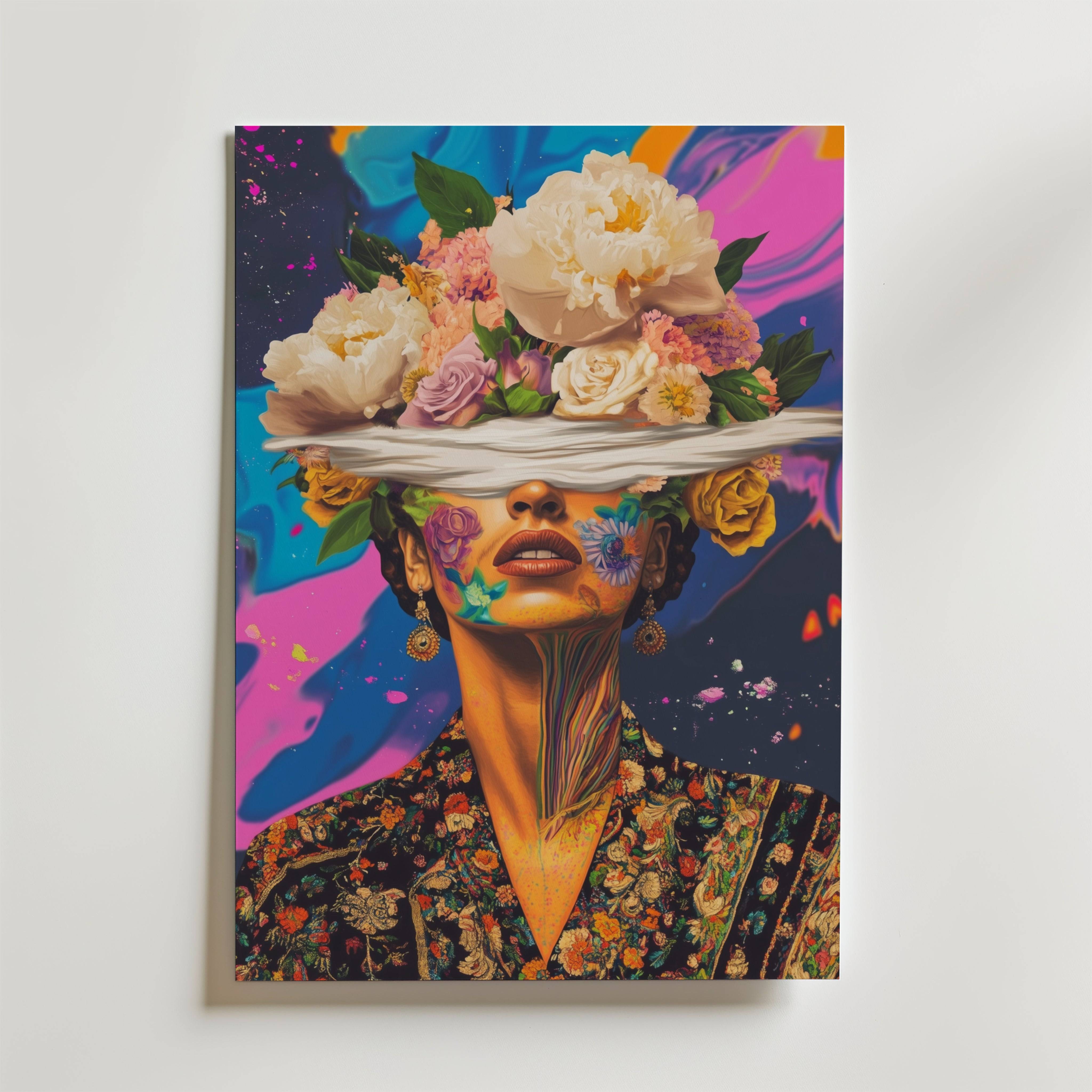 Floral Kahlo Mindscape Poster - Premium Canvas 50x70 cm