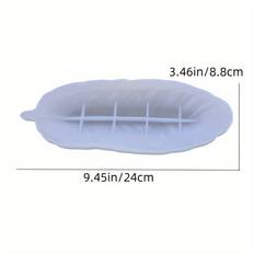 TEMU Luxurious Diy Feather Dish Silicone Mold - Resin & Gypsum Casting Kit For Decor, Jewelry Holder Tray With Golden Flecks Accents, Gradient