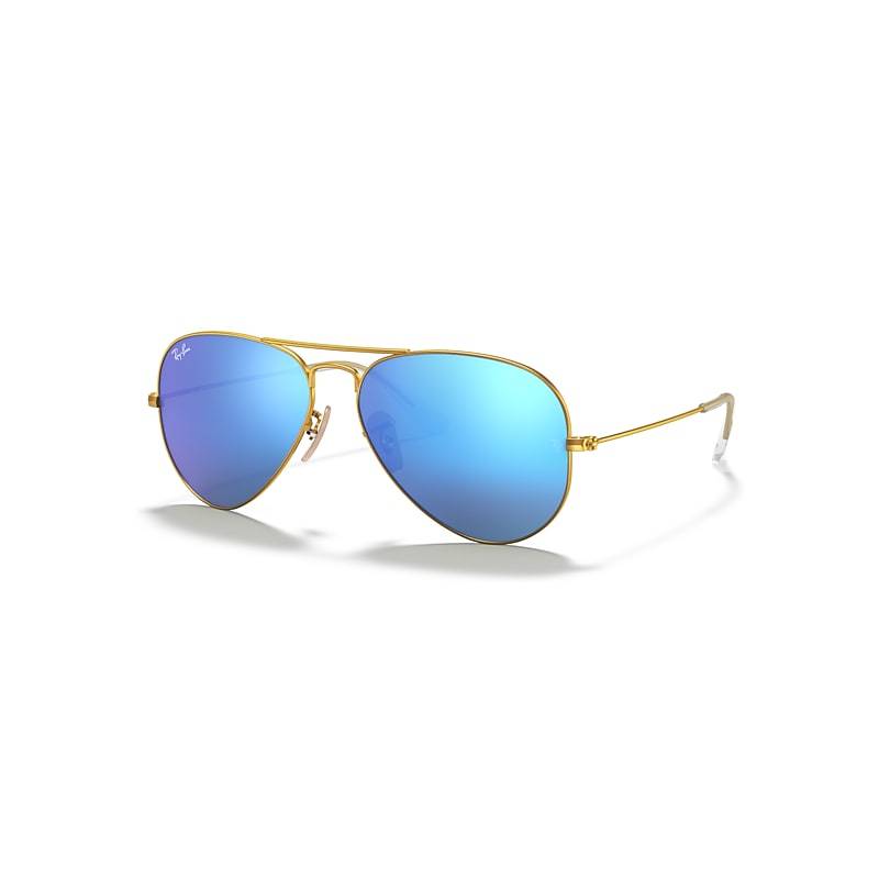 Ray-Ban AVIATOR FLASH LENSES Solglasögon Guld Montura Blå Lentes 55-14