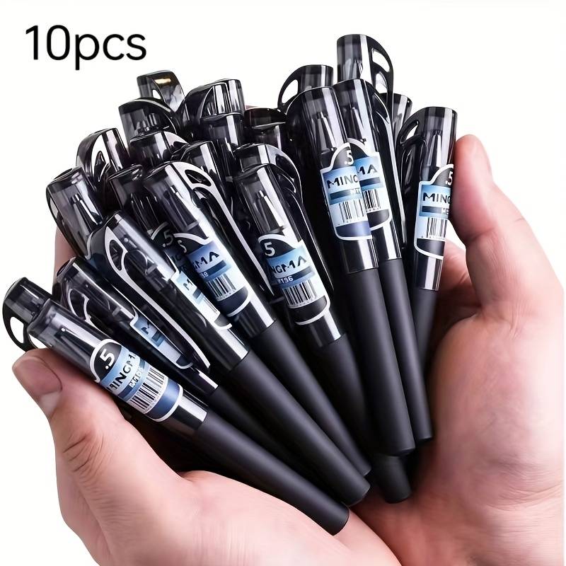 TEMU 10 Mini Gel Pens, Pocket-sized Gel Pens With Medium Tips, Providing Smooth Writing - Professional Quality Pens Suitable For Home, Office, And School Use - Long-.