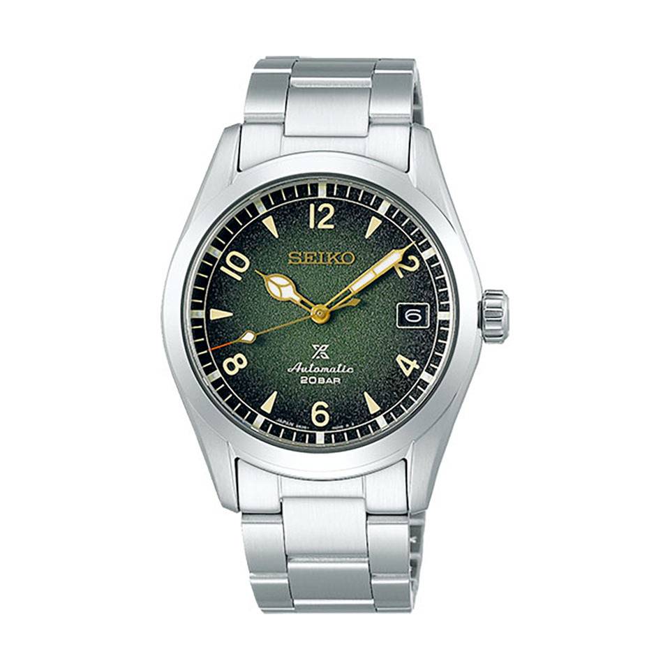 En SEIKO Prospex Alpinist 38mm SPB155J1 från Klockmaster - ett tryggt köp.