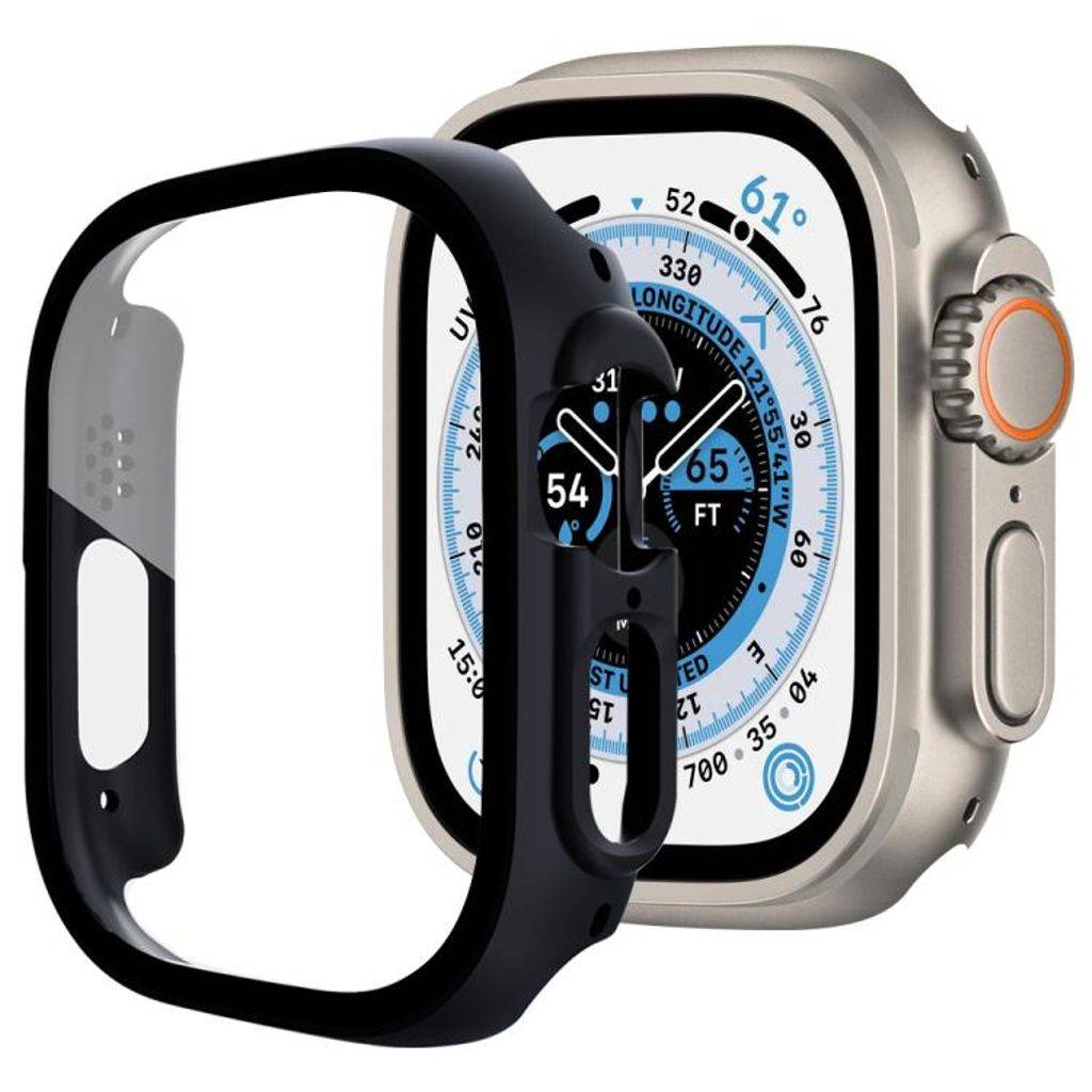 Apple Watch Series 11/10 46mm Skal/Skärmskydd i härdat glas/plast – Svart