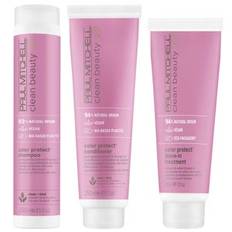 Paul Mitchell Trio: Clean Beauty Color Protect Shampoo 250ml, Conditioner 250ml & Leave In Treatment 150ml