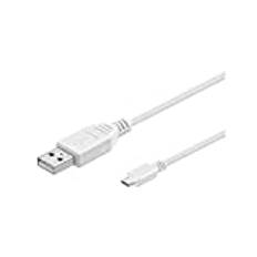 goobay 96192 Micro USB Hi-Speed datakabel och laddningskabel, USB 2.0-kontakt (typ A) > USB 2.0 mikrokontakt (typ B), vit, 0,6 m