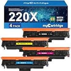 myCatridge Kompatibel med HP 220X Toner (med chip) HP 220A för HP Color Laserjet Pro 4202dn 4202dne 4202dw 4202dwe MFP 4302dw 4302dwe 4302fdn 4302fdne 4302fdw 4302fdwe 4 Delar