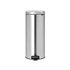 Brabantia NewIcon Treteimer sanft schließend, Kunststoff-Inneneimer, Matt Steel, 30 Liter