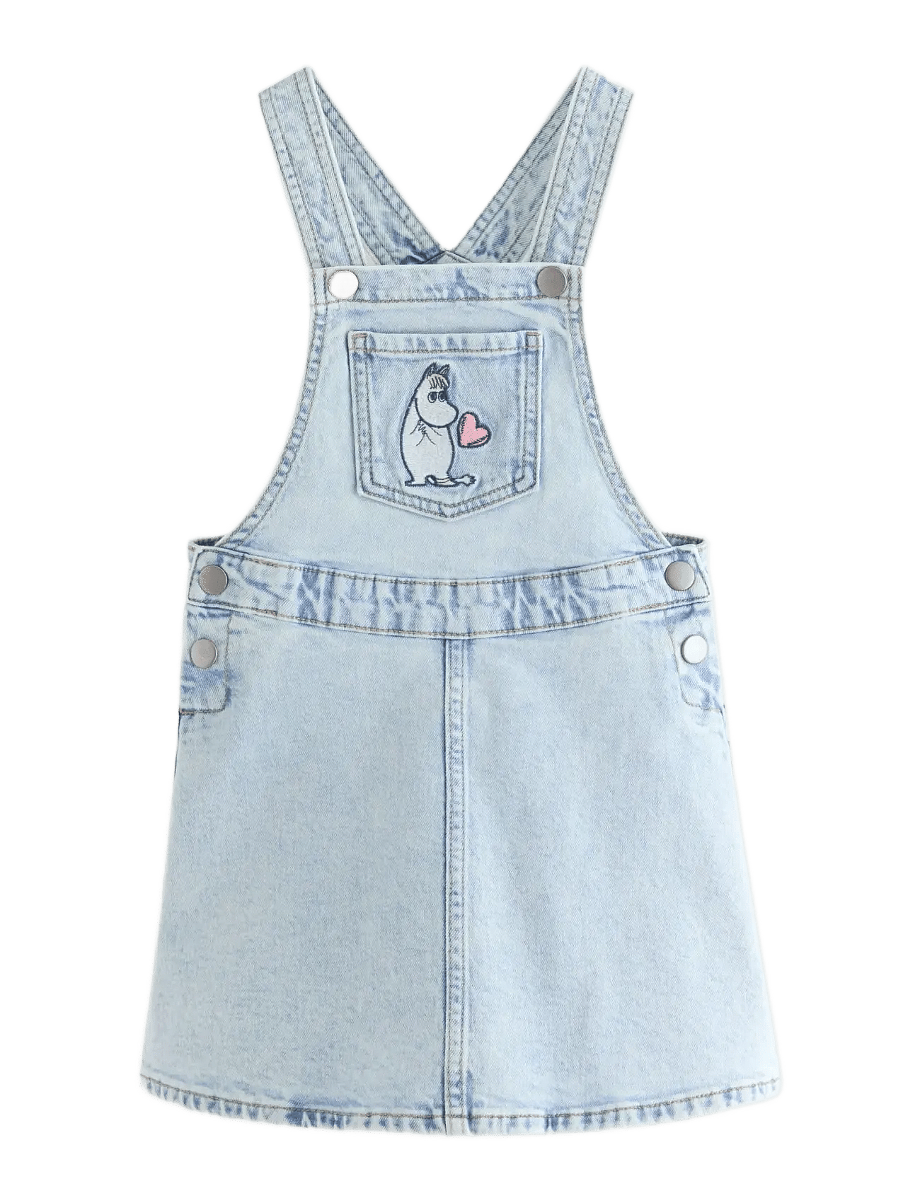 Lindex Dress Bib Mumin Denim - Blue - 110