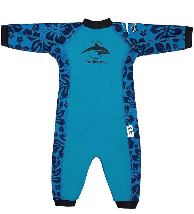Konfidence Badeheldragt - Splashy - UV50+ - Navy/Cyan - Konfidence - 9-12 mdr - Badetøj