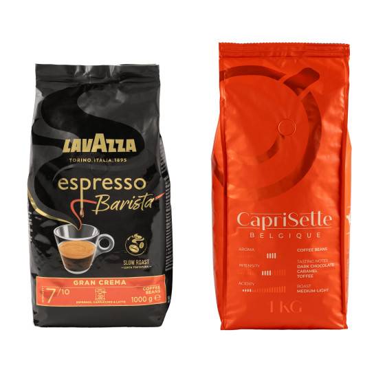 Coffee beans set Lavazza Espresso Barista Gran Crema + Caprisette Belgique, 2 kg