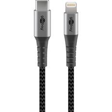 Apple Lightning til USB C ,Tekstil, grå/sølv, 1 meter