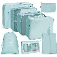 Koffer Organizer Set 8-teilig, Kofferorganizer Packing Cubes Set für Reise, Packwürfel für Rucksack, Aufbewahrung Kleidertaschen, Packtaschen Set mit Kosmetiktasche, wasserdichte Schuhe Beutel