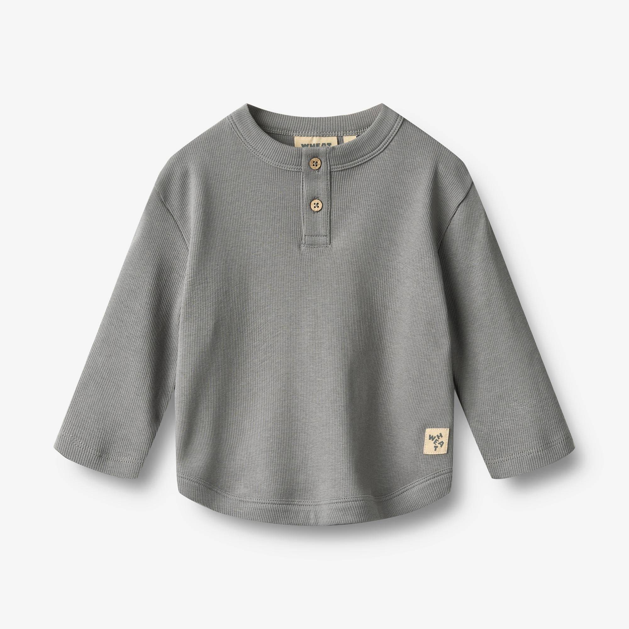 WHEAT® - T-shirt L/S Osvald - flint - Str 86.