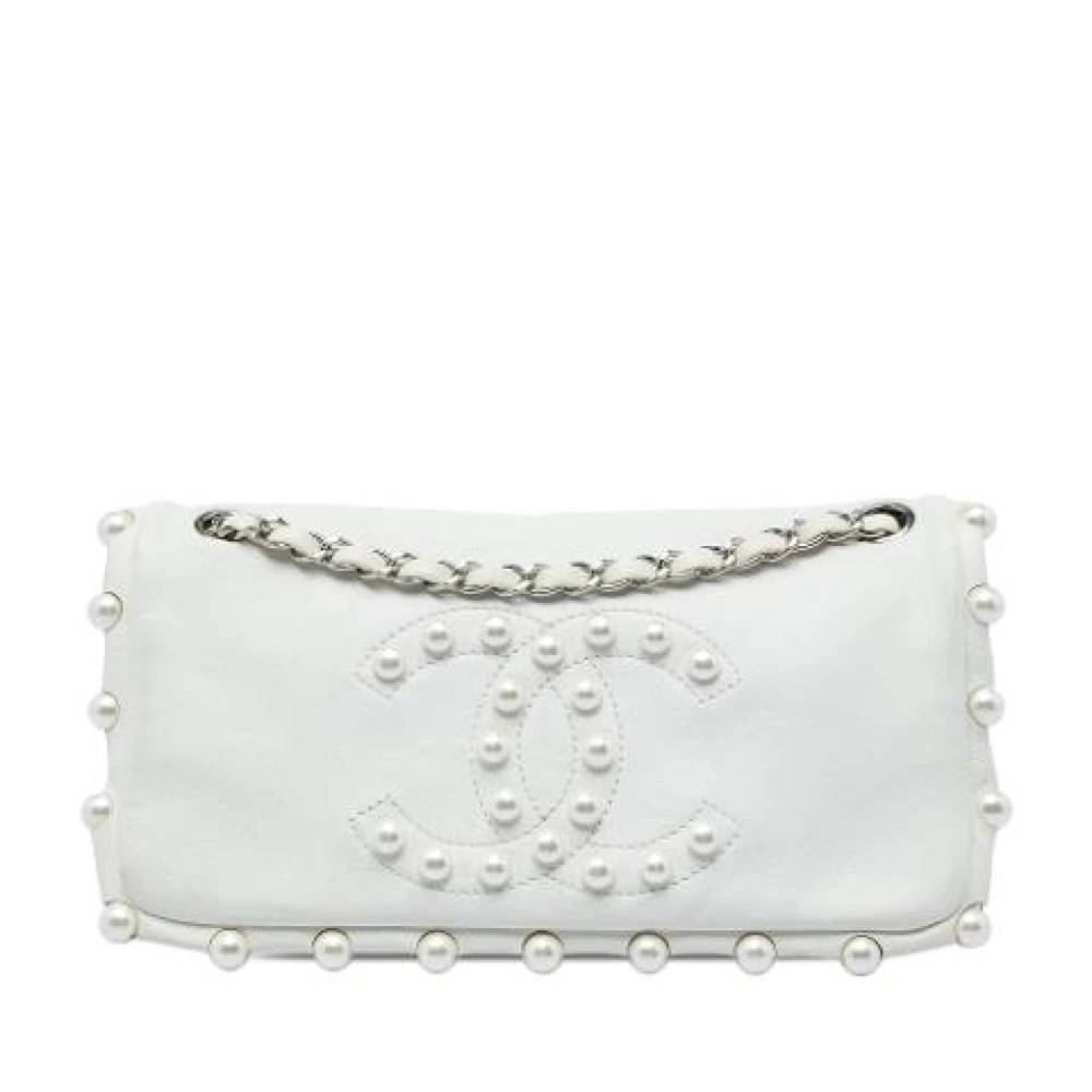 Chanel Vintage Pre-owned Pearl Obsession Flap - Vintage - Dame - Hvid - ONE SIZE - Uld